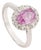 1.94ct Pink Sapphire Diamond Oval Engagement Ring for Her Size 6.5 in 18k Solid Gold For Sale