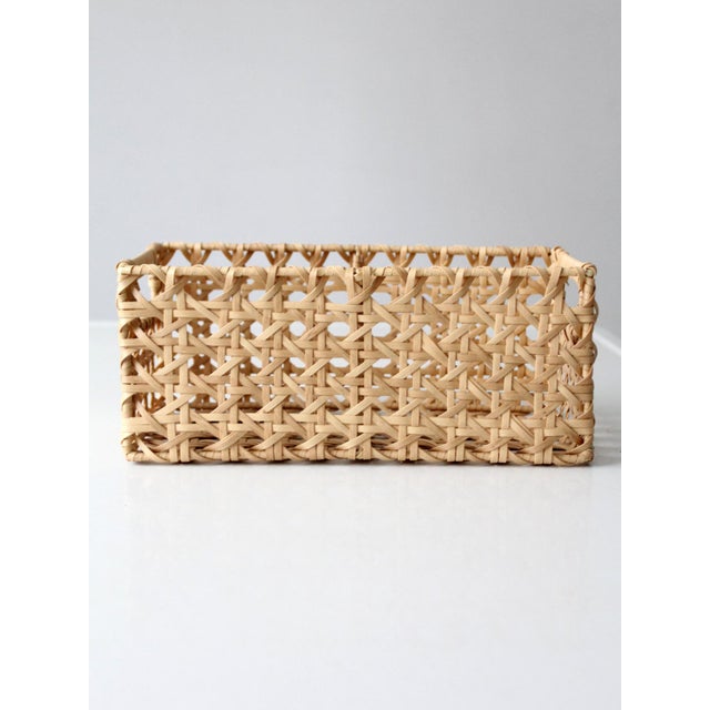 Plastic Vintage Woven Storage Basket For Sale - Image 7 of 12
