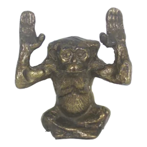 Vintage Bronze Monkey Holder Card Holder or Pen Holder