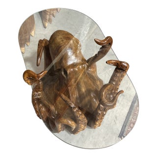 Intricate Octopus Tentacles Through Glass Sculptural Coffee Table For Sale