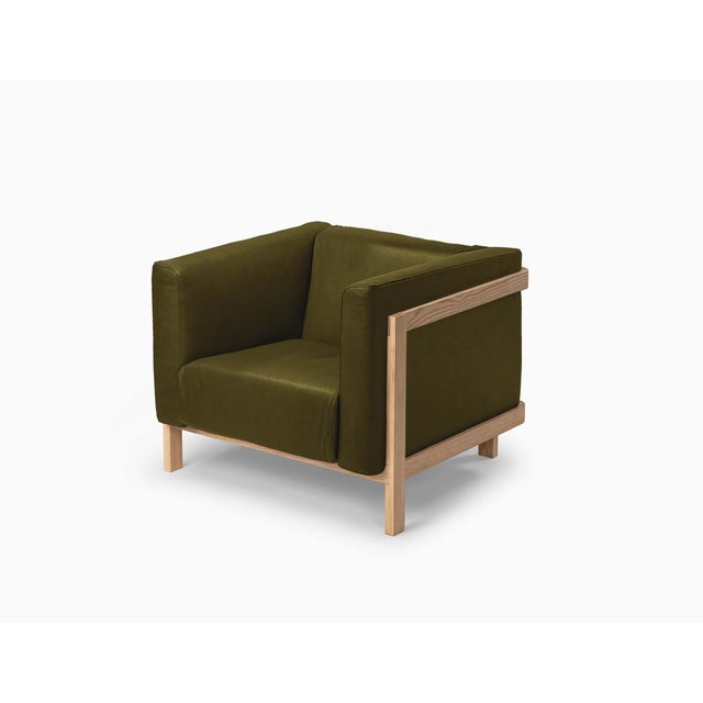 Wood Minimalist Modern Lounge Chair by Julien Renault For Sale - Image 7 of 18