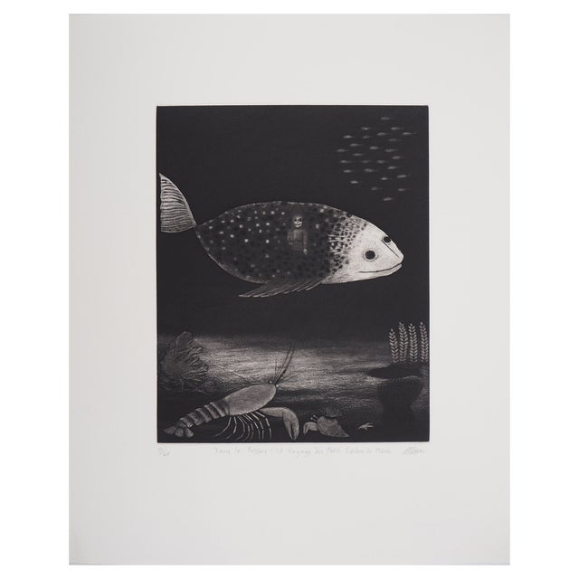 Richard Davies, In the Fish, the Voyage of the Toy Soldier, Original Etching For Sale