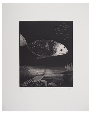 Richard Davies, In the Fish, the Voyage of the Toy Soldier, Original Etching