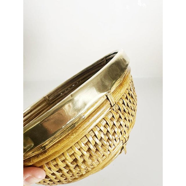 Bamboo and Brass Bowl, Italy, 1960s For Sale - Image 13 of 17