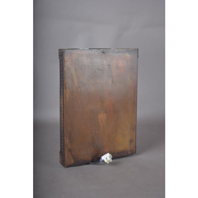 Brass Vitrine Wall Lamp with Curved Glass and Garden Scene Panel, 1950s For Sale - Image 4 of 7