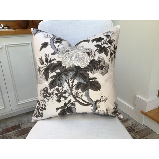 2020s Schumacher Hollyhock Pyne in Charcoal Down Filled Pillows - a Pair For Sale - Image 5 of 6