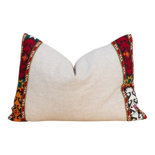 Ezhil Linen Tribal Border Pillow For Sale
