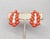 Trifari Vintage 1958 Crown Trifari Goldtone Cabochon Faux-Coral & Faux-Pearl Clip Earrings-2 Pieces For Sale - Image 4 of 8