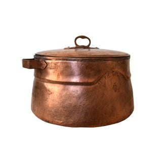Early 20th Century Round Copper Pot With Lid For Sale