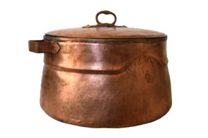 Early 20th Century Round Copper Pot With Lid