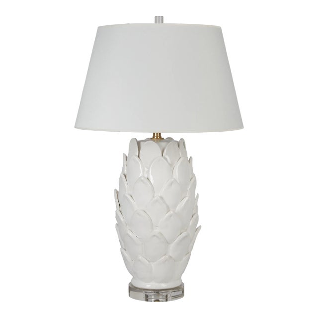 Bradburn Home 29" Artichoke Leaf Column In White Decor For Sale