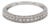 14k 585 Solid White Gold Side Engraving Milgrain Natural Diamond Band Ring, Size 6 For Sale