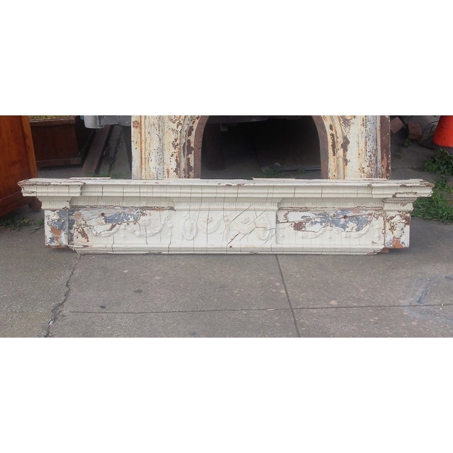 Vintage Carved Painted Wooden Mantel Shelf Chairish