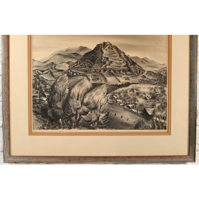 Mid Century Modern Black White Lithograph Print Colorado Landscape For Sale - Image 4 of 12