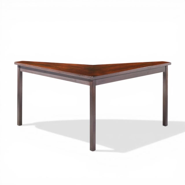 Mid 20th Century Edward Wormley for Dunbar Mid Century Mahogany Janus Sofa Corner Table For Sale - Image 5 of 8