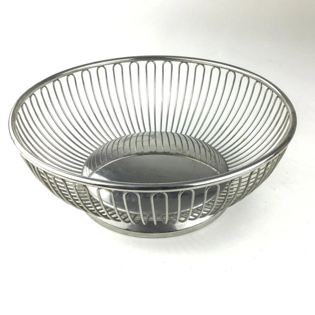 Silver Alessi Italian Stainless Wire Design Bread Basket For Sale - Image 8 of 8