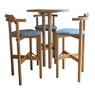 Late 20th Century Danish Gangso Mobler Bar Stools & Table - Set of 4 For Sale