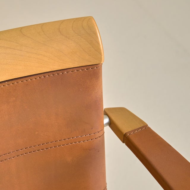 ‘Aro’ Leather + Cherry Wood Armchair by Chi Wing Lo for Giorgetti - 2 Available For Sale - Image 12 of 14