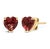Discover the quintessence of elegance with these heart-shaped red garnet stud earrings, exquisitely cradled in 14K yellow...