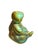 Vintage Zsolnay Hand Crafted Pottery Small Children Sitting & Holding Basket, Eosin Iridescent Green Glaze For Sale - Image 6 of 11