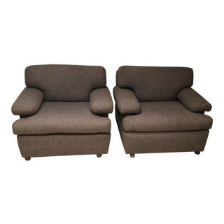 Mid-Century Italian Knoll Club Chairs for Donghia - a Pair For Sale