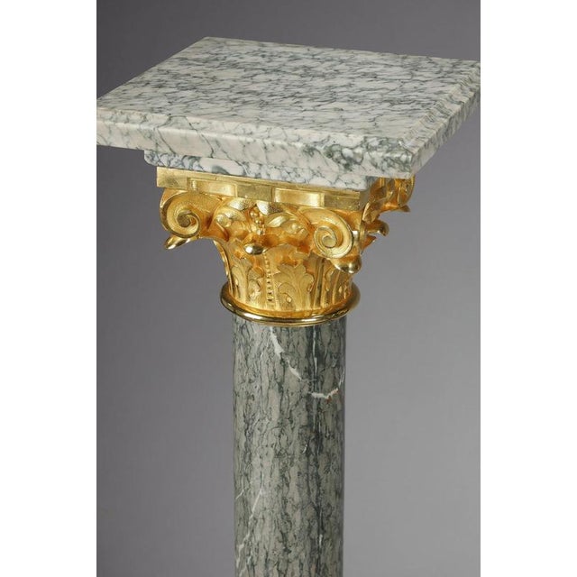 Green Estours Marble Columns with Corinthian Capitals, 1900, Set of 2 For Sale - Image 16 of 18