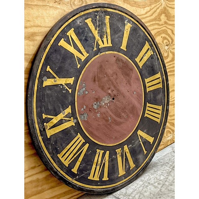 Monumental 19th Century European Industrial Clock Face with Roman Numerals, 48" For Sale - Image 4 of 10