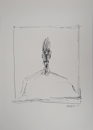 Alberto Giacometti, Buste d’homme, Lithograph