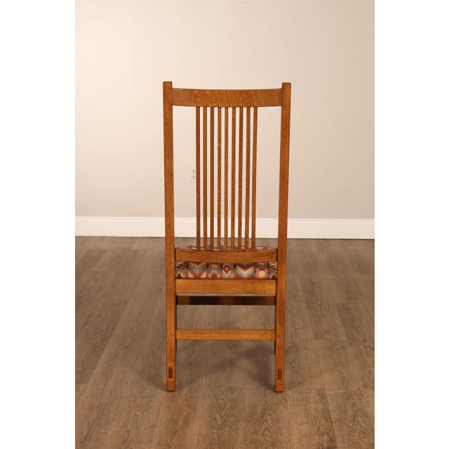 Stickley Mission Collection Set Of Six Oak High Back Spindle Dining Chairs For Sale - Image 15 of 18