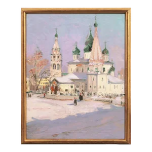 'Church of Elijah the Prophet, Yarolsavl City' by Valentin Nikolaevich Leontiev, Ilaskaya Church, Oil