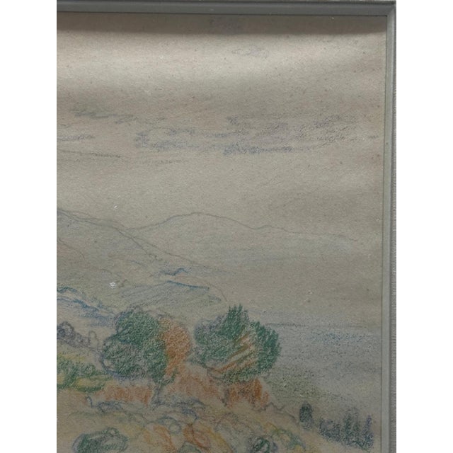 Henri-Edmond Cross, Landscape of Provence, 1800s, Colored Pencils on Paper, Framed For Sale - Image 11 of 17