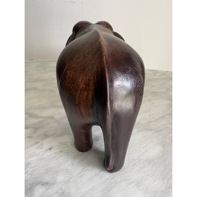 2010s Hand-Carved Indian Wooden Elephant Sculpture For Sale - Image 5 of 8