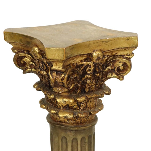 Baroque Style Gilt Resin Column, 20th Century For Sale - Image 9 of 17