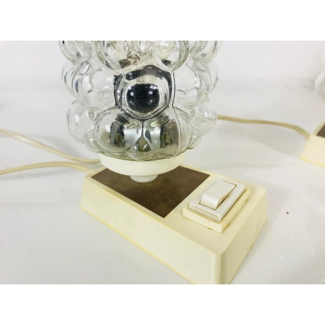 Vintage Bubble Glass Table Lamps, 1970s, Set of 2 For Sale - Image 4 of 10