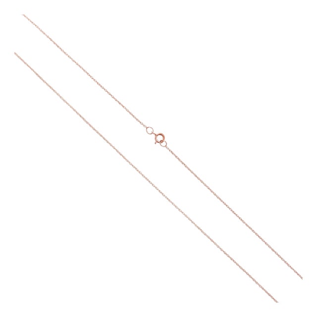 Thin Dainty Solid Gold Rope Chain .95mm 14k Yellow or Rose Gold For Sale