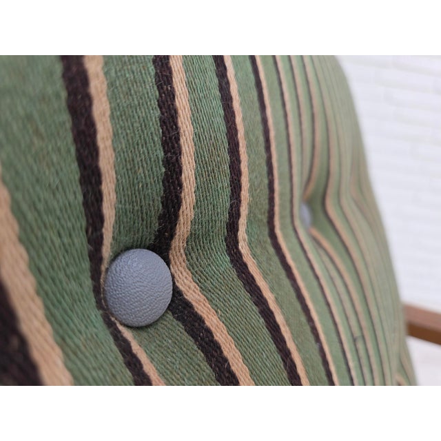 Danish Armchair in Furniture Wool and Beech Wood, 1960s For Sale - Image 6 of 18