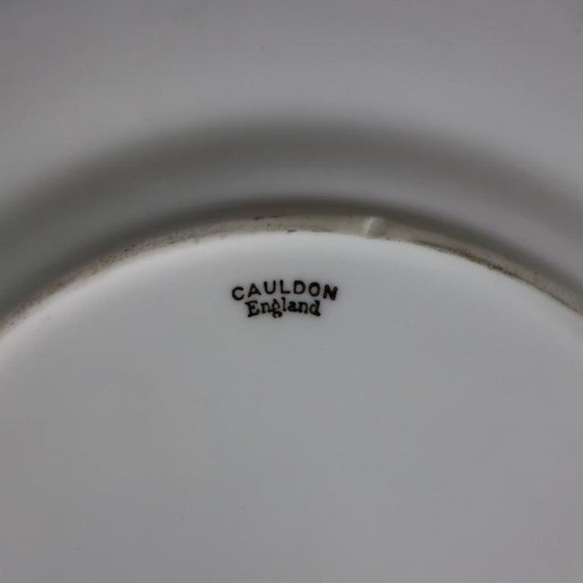 Cauldon 1900s Set of 12 English Cauldon for Gilman Collamore & Co. Scallop Edged Porcelian Plates For Sale - Image 4 of 6