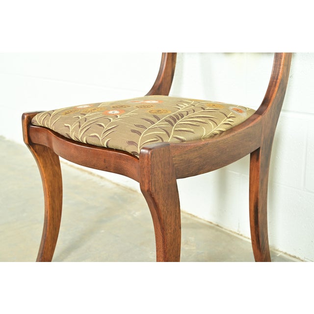Brown Kindel Furniture Style Regency Carved Solid Mahogany Dining Chairs, Set of Four For Sale - Image 8 of 13