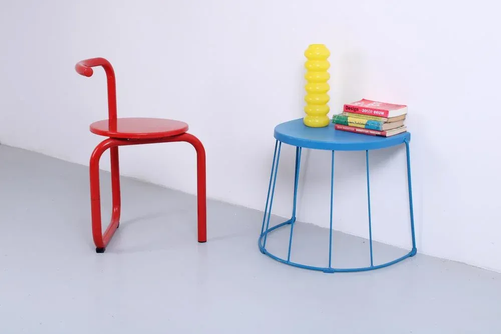 Postmodern Blue Side Table Tranaro from Ikea, 1990s | Chairish
