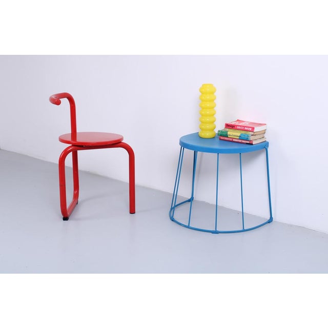 Mid-Century Modern Postmodern Blue Side Table Tranaro from Ikea, 1990s For Sale - Image 3 of 9