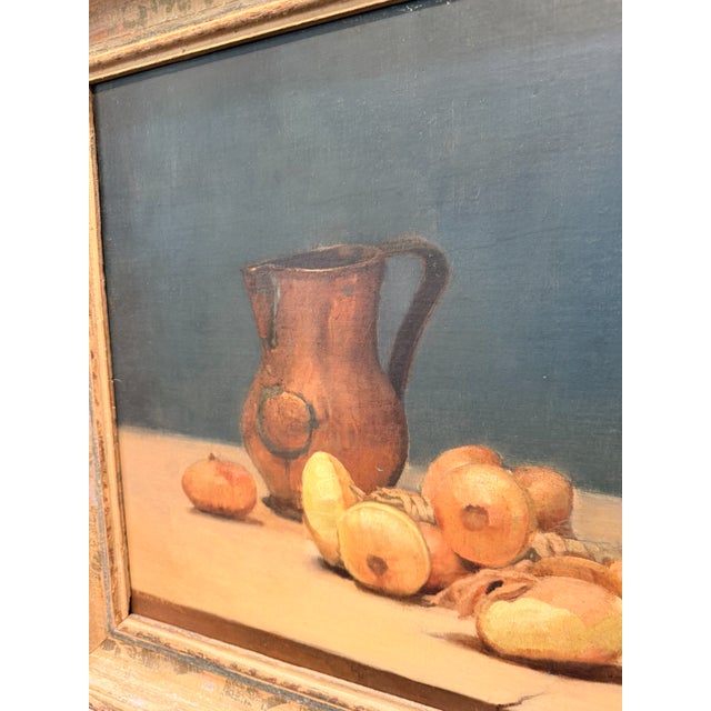 Shabby Chic Mid 20 Century American Still Life Painting With Onions, G Tracy For Sale - Image 3 of 6