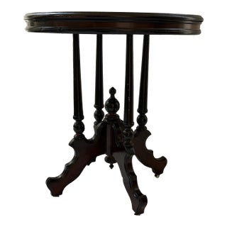 1900s Black Victorian Parlor Side Table For Sale