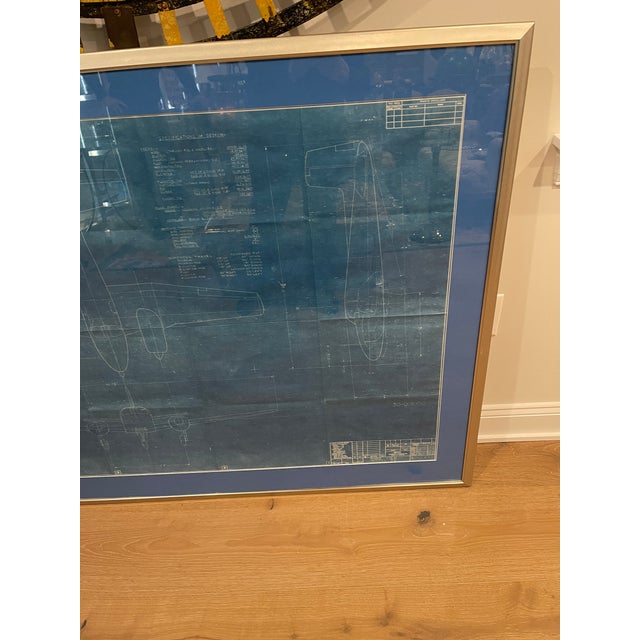 Contemporary Rare Original Blueprint of a Beechcraft 50 Twin Engine Bonanza Plane For Sale - Image 3 of 7