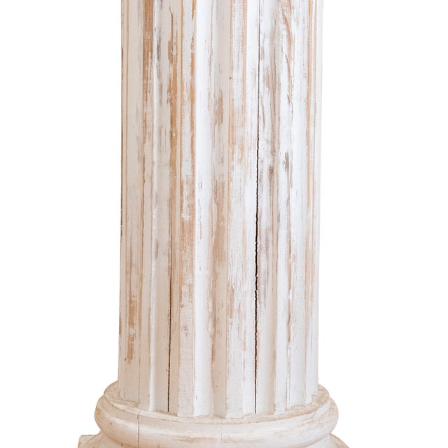 Pair of Neoclassical Fluted Whitewashed Wood Columns For Sale - Image 10 of 16