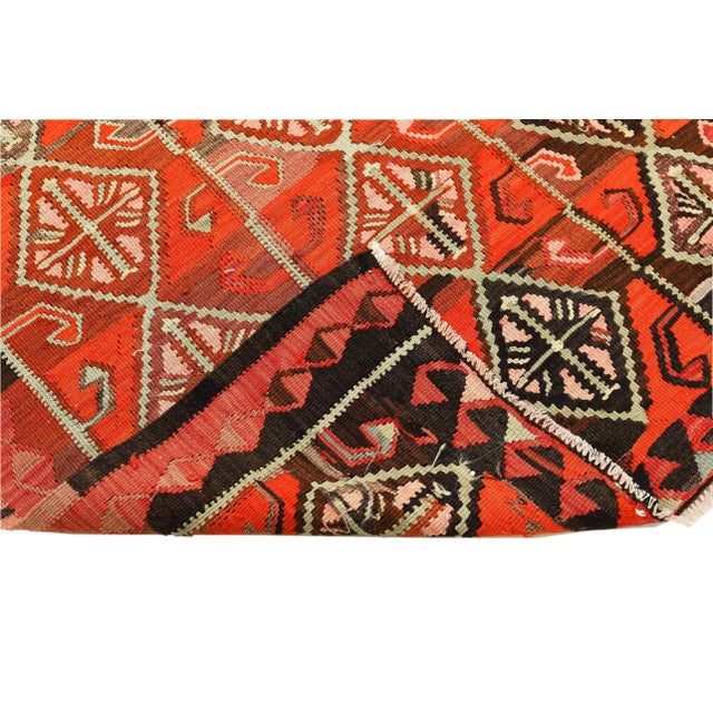 Mid 20th Century Mid 20th Century Decorative Vintage Turkish Kars Kilim Rug For Sale - Image 5 of 7