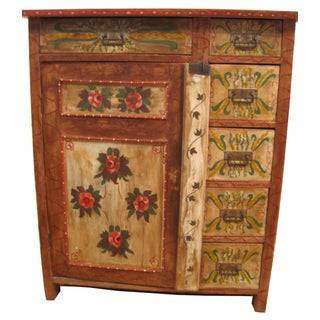 1880s Painted Pennsylvania Dutch Cabinet For Sale