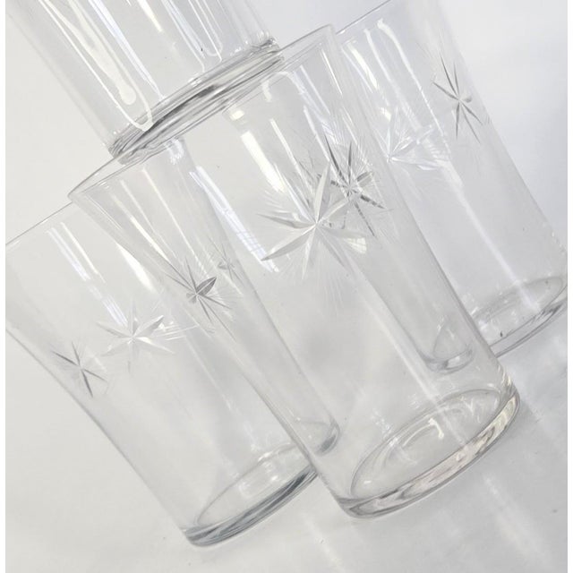 Early 20th Century Carved Starburst Tumblers- Set of Four For Sale - Image 6 of 10