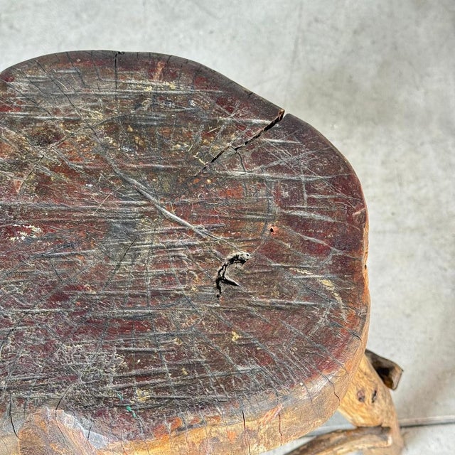 Wood Late 19th Century Rustic Alpine Stool from Valle Daosta, Italy, 1890s For Sale - Image 7 of 18