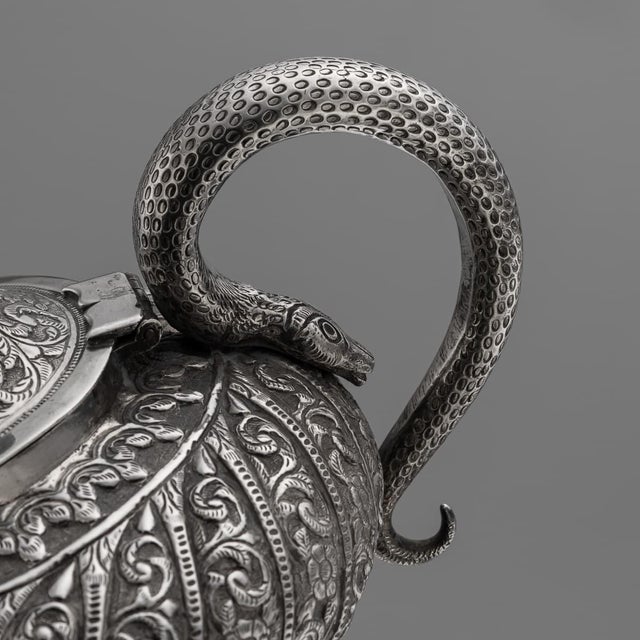 19th Century Antique Indian Kutch Silver Tea Service, Set of 3 For Sale - Image 14 of 18