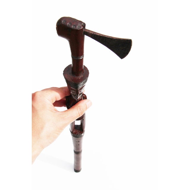 Lwena Anthropomorphic Female Axe, Angola, Mid 20th Century For Sale - Image 12 of 13